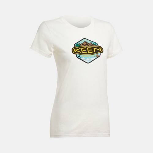 Keen Vêtements En Ligne | T-Shirts Keen Badge Femme Blanche (FRY714250)